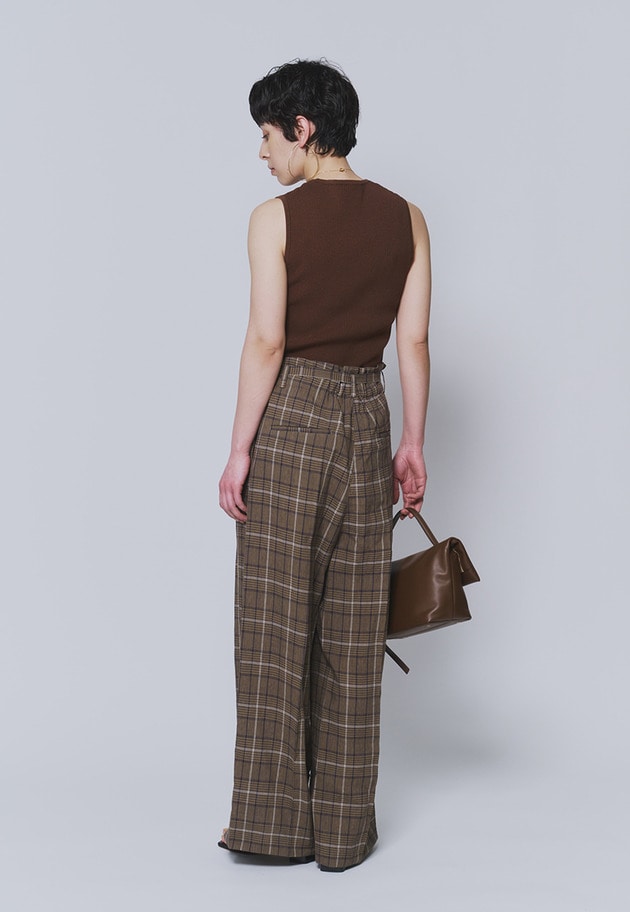 コットンナイロンニットリブタンク 詳細画像 Brown 5