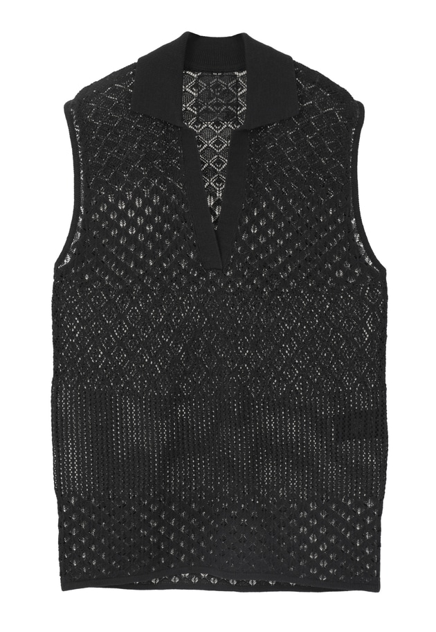 クロシェスリーブレスポロニット 詳細画像 Black 11