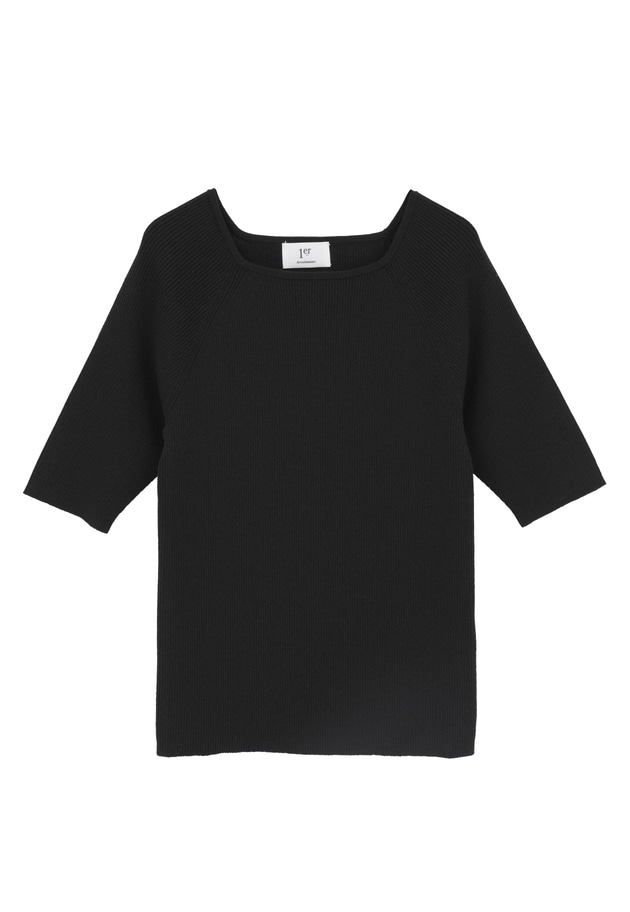 ボートネックハーフスリーブニット 詳細画像 Black 11
