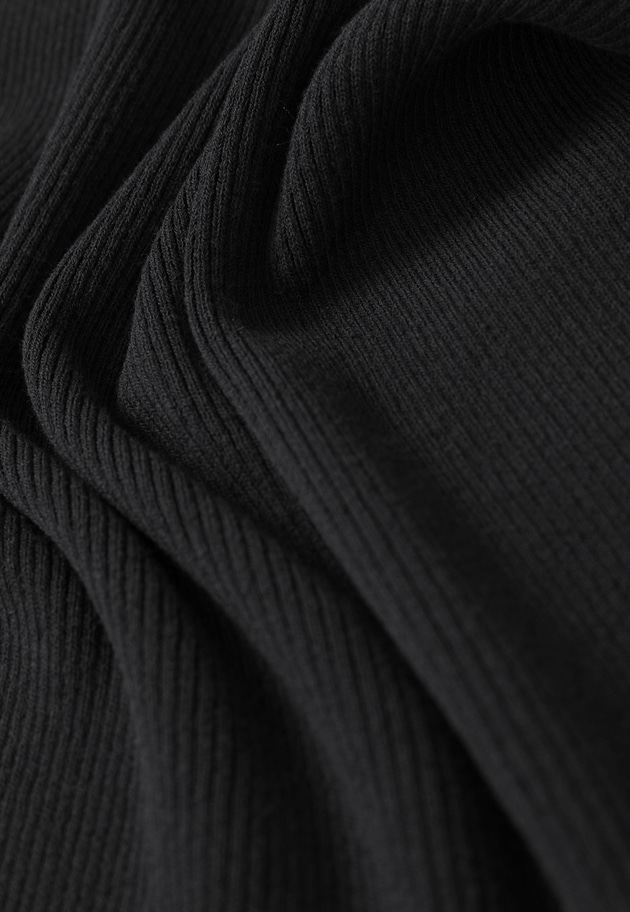 ボートネックハーフスリーブニット 詳細画像 Black 12