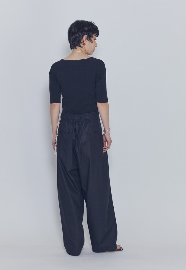 ボートネックハーフスリーブニット 詳細画像 Black 4