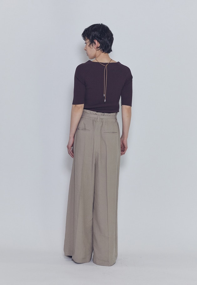 ボートネックハーフスリーブニット 詳細画像 Brown 4