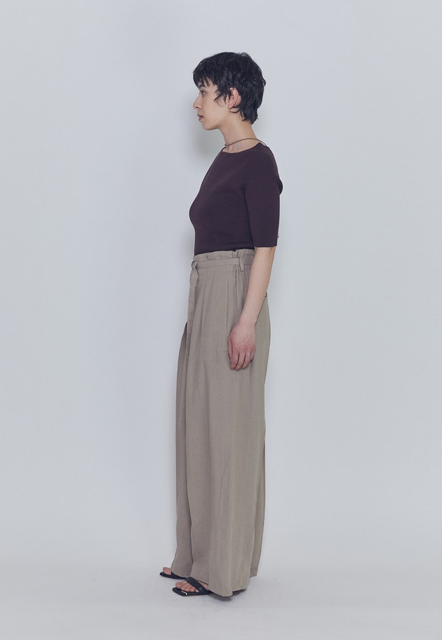 ボートネックハーフスリーブニット 詳細画像 Brown 5