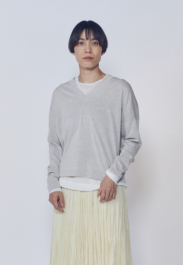 クリーンVネックニットプルオーバー 詳細画像 Beige 1
