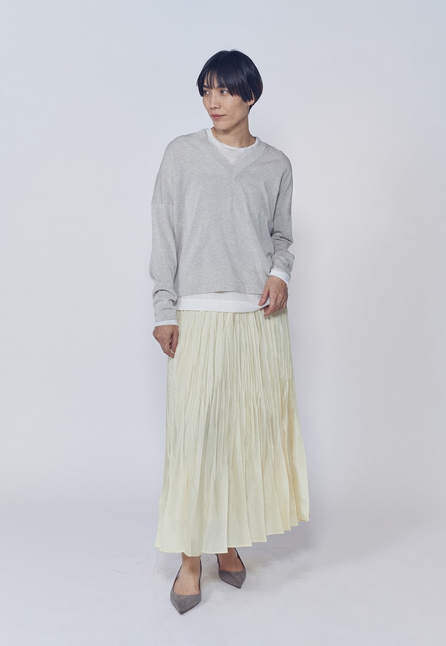 クリーンVネックニットプルオーバー 詳細画像 Beige 3