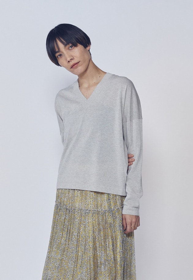 クリーンVネックニットプルオーバー 詳細画像 Beige 5