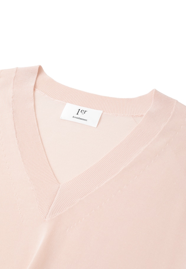 クリーンVネックニットプルオーバー 詳細画像 Pink 13