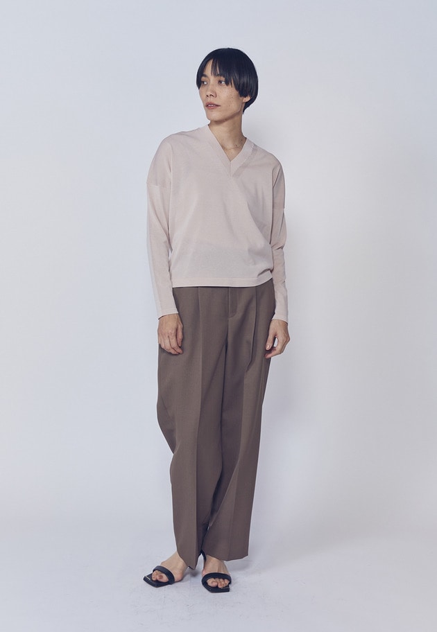 クリーンVネックニットプルオーバー 詳細画像 Pink 2