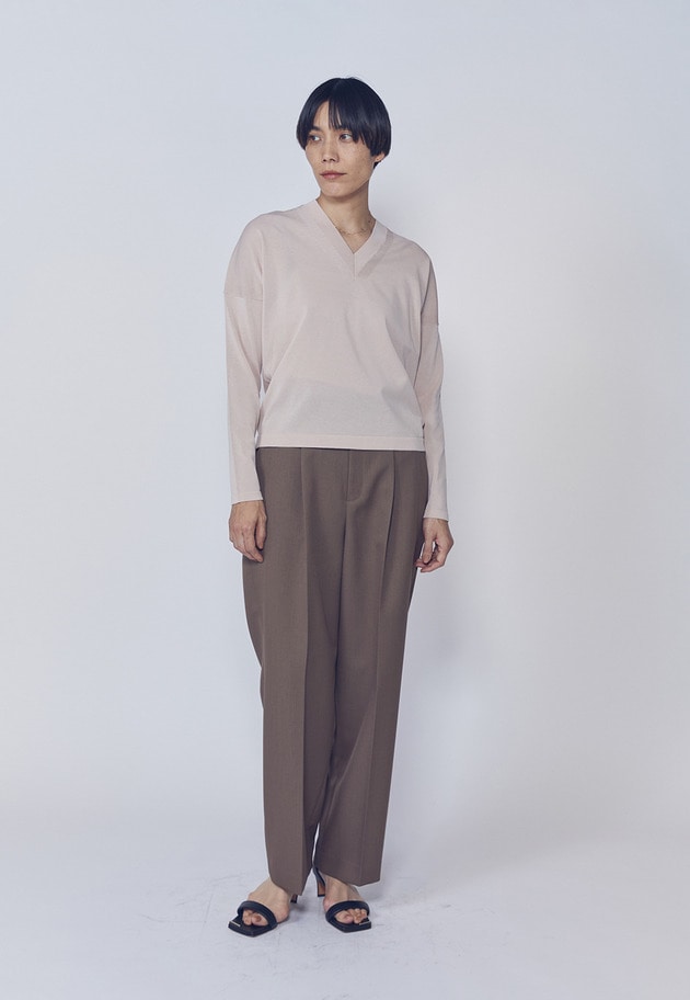 クリーンVネックニットプルオーバー 詳細画像 Pink 3