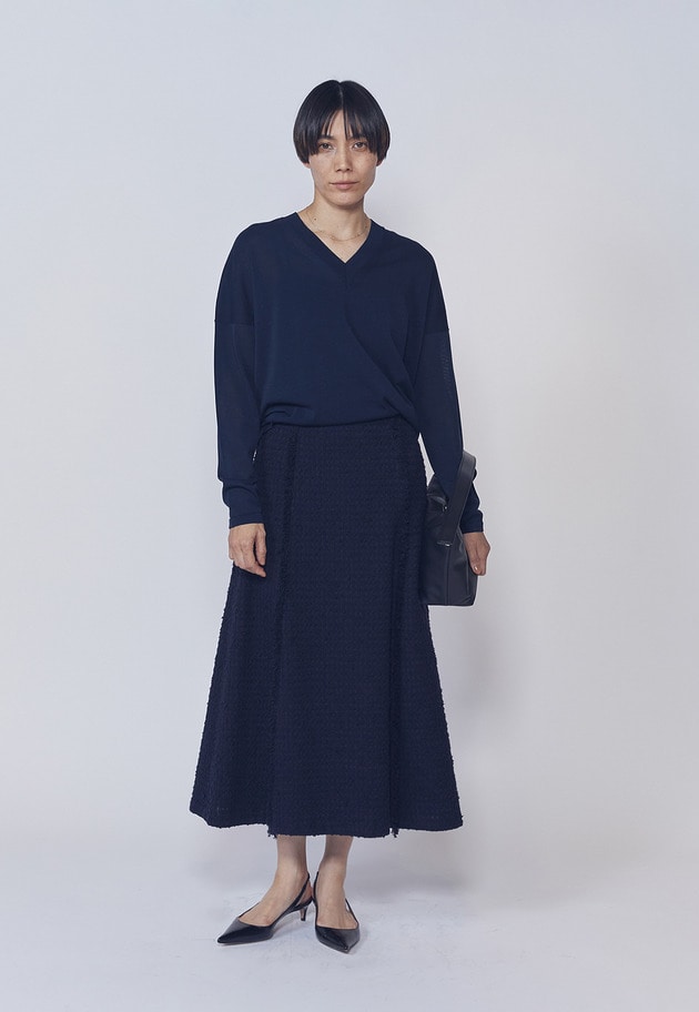 クリーンVネックニットプルオーバー 詳細画像 Navy 2