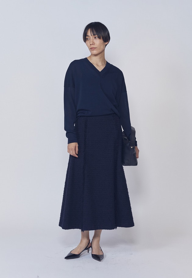 クリーンVネックニットプルオーバー 詳細画像 Navy 3