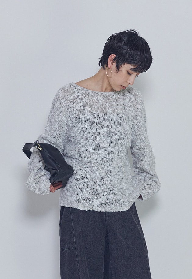 エアリースラブヤーンニット 詳細画像 Light gray 2