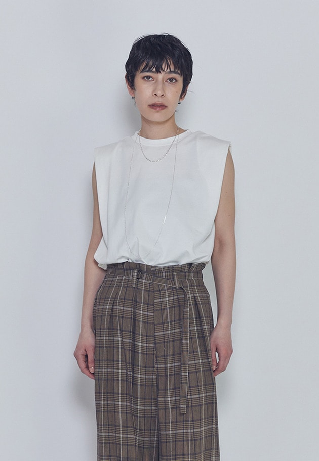 【予約】ショルダータックノースリーブTシャツ 詳細画像 Offwhite 1