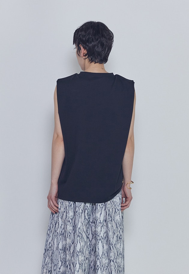 【予約】ショルダータックノースリーブTシャツ 詳細画像 Black 3