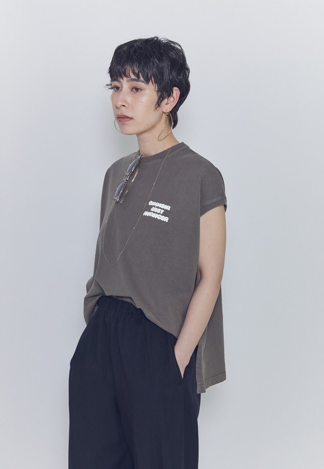 【予約】＜upper hights / アッパーハイツ＞別注ビッグノースリーブTシャツ 詳細画像 Mocha 1