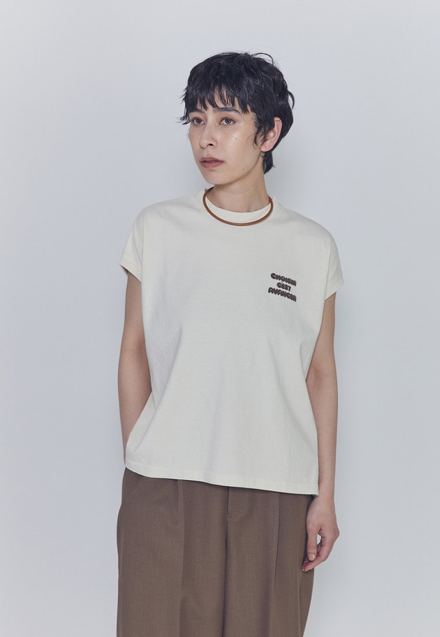 【予約】＜upper hights / アッパーハイツ＞別注ビッグノースリーブTシャツ 詳細画像 Ivory 1