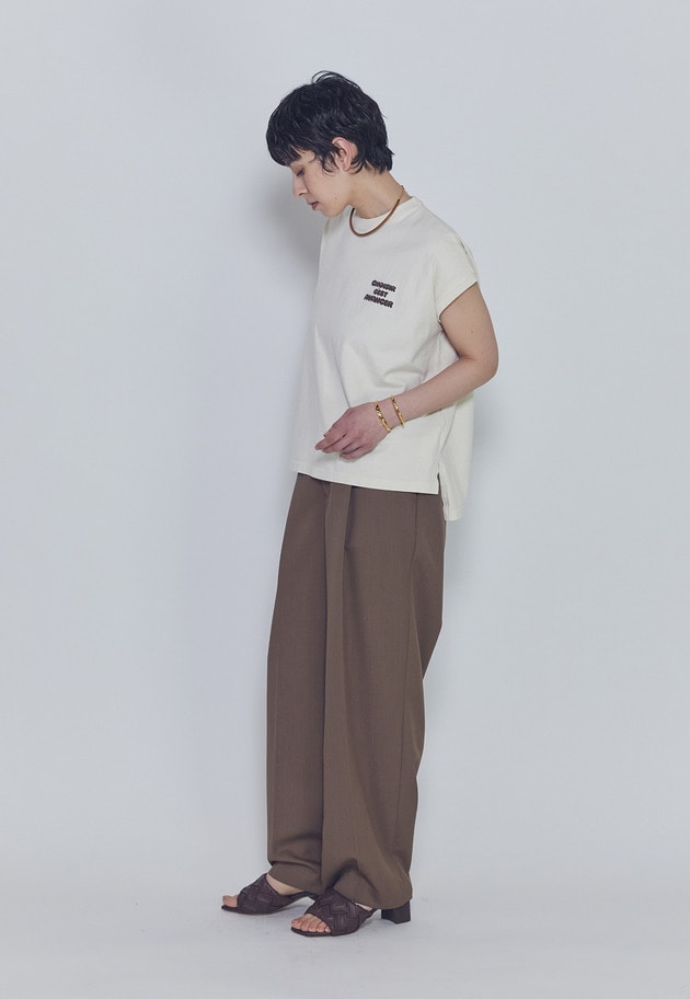 【予約】＜upper hights / アッパーハイツ＞別注ビッグノースリーブTシャツ 詳細画像 Ivory 4