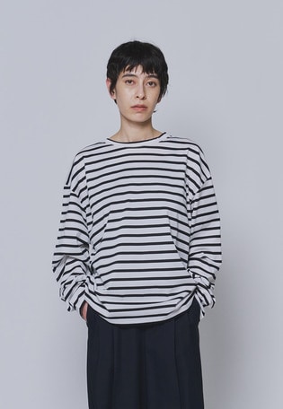 【予約】＜INSCRIRE（アンスクリア）＞別注コットンボーダーロングスリーブTシャツ