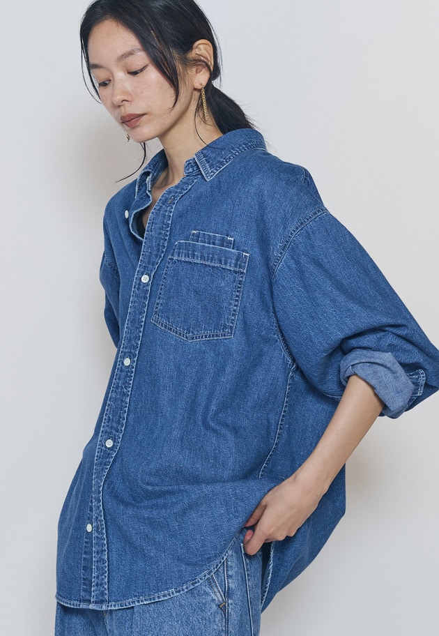 【予約】＜NEEDBY heritage&times;1er Arrondissement＞【別注】デニムシャツ"Sophie" 詳細画像 Indigo 2