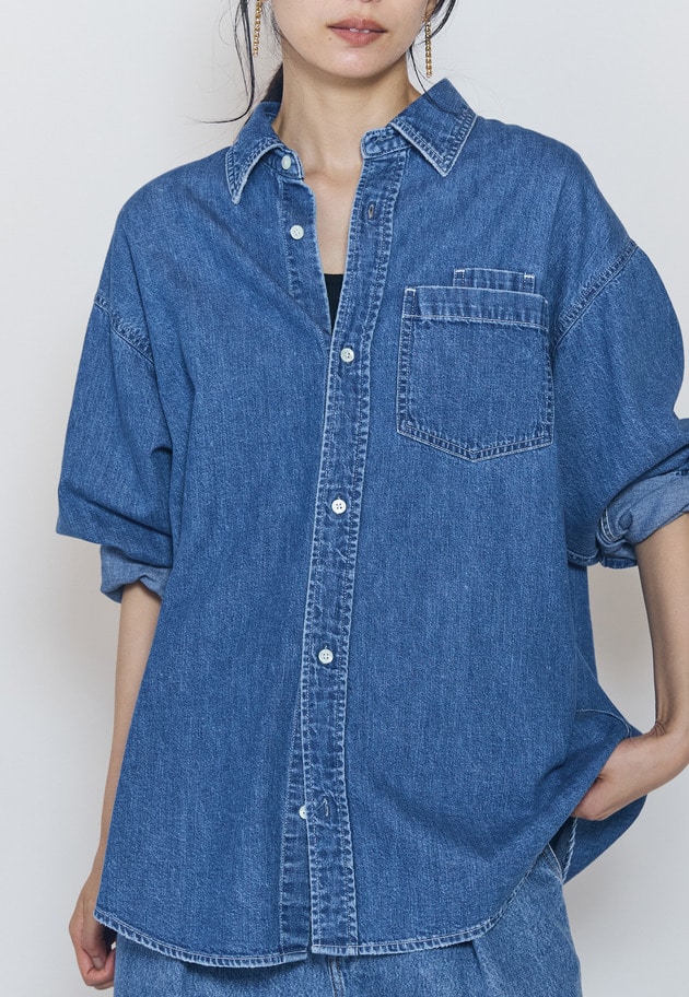 【予約】＜NEEDBY heritage&times;1er Arrondissement＞【別注】デニムシャツ"Sophie" 詳細画像 Indigo 3
