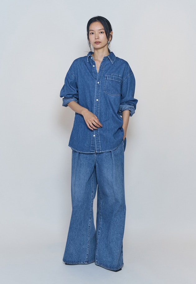 【予約】＜NEEDBY heritage&times;1er Arrondissement＞【別注】デニムシャツ"Sophie" 詳細画像 Indigo 4