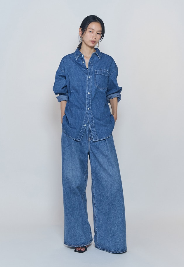 【予約】＜NEEDBY heritage&times;1er Arrondissement＞【別注】デニムシャツ"Sophie" 詳細画像 Indigo 5