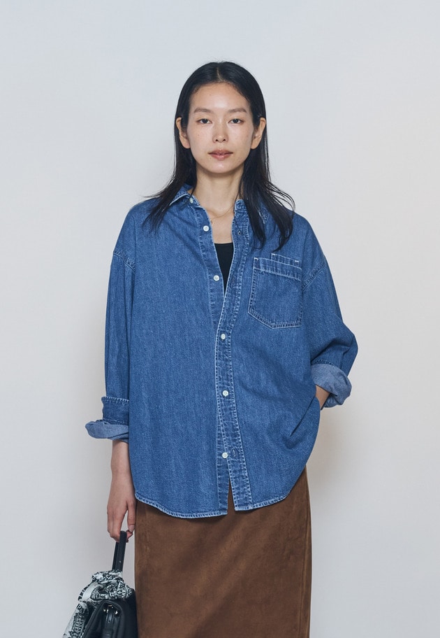 【予約】＜NEEDBY heritage&times;1er Arrondissement＞【別注】デニムシャツ"Sophie" 詳細画像 Indigo 6