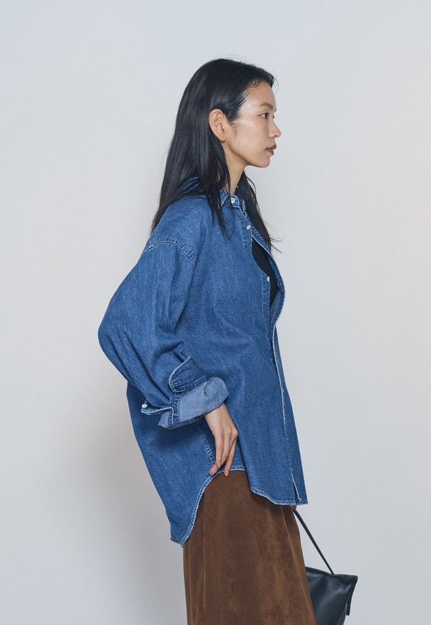 【予約】＜NEEDBY heritage&times;1er Arrondissement＞【別注】デニムシャツ"Sophie" 詳細画像 Indigo 7