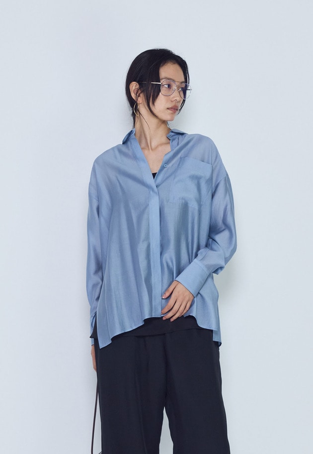 シアーオーバーシャツ 詳細画像 Blue 2