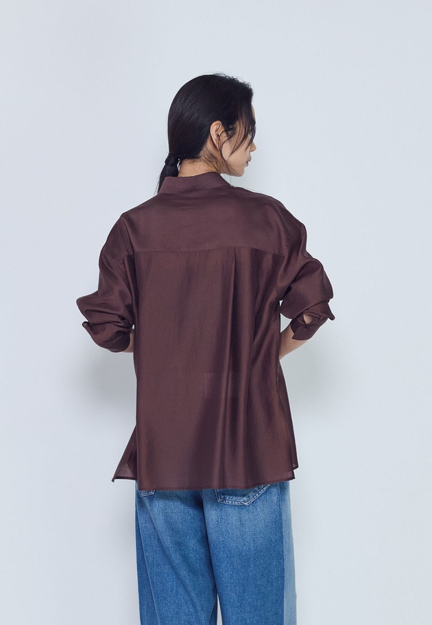 シアーオーバーシャツ 詳細画像 Brown 3