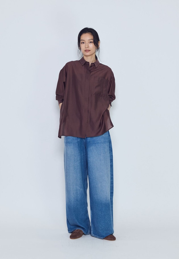 シアーオーバーシャツ 詳細画像 Brown 4