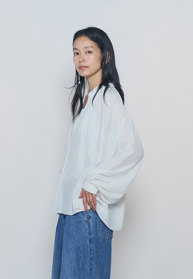 【予約】ギャザースキッパーブラウス 詳細画像 Offwhite 2