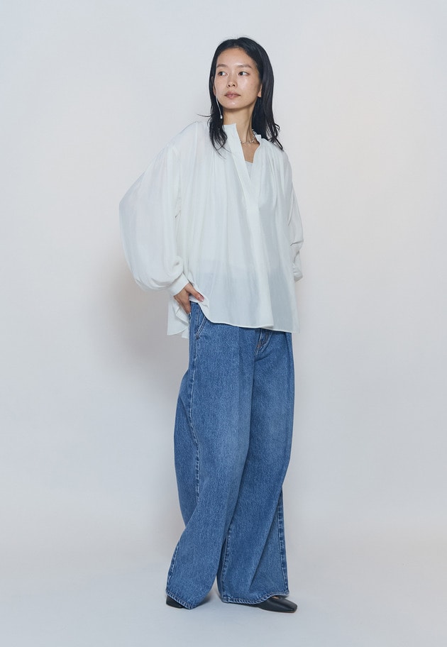 【予約】ギャザースキッパーブラウス 詳細画像 Offwhite 4