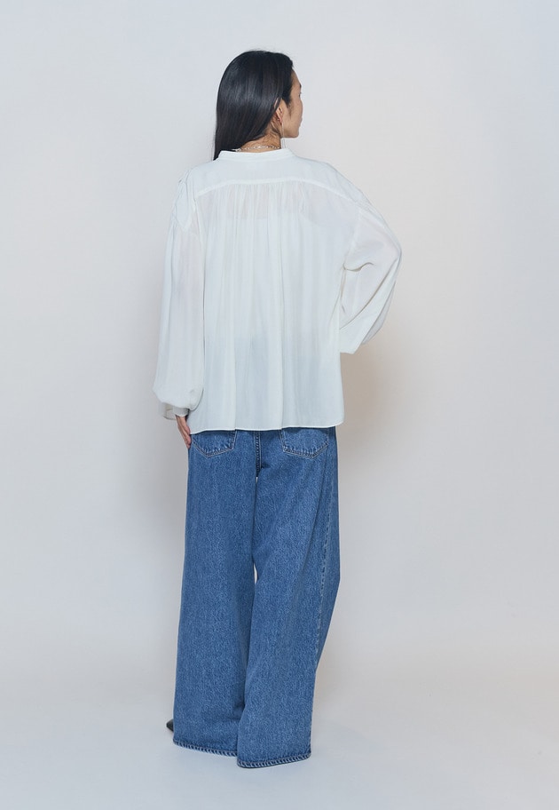 【予約】ギャザースキッパーブラウス 詳細画像 Offwhite 6