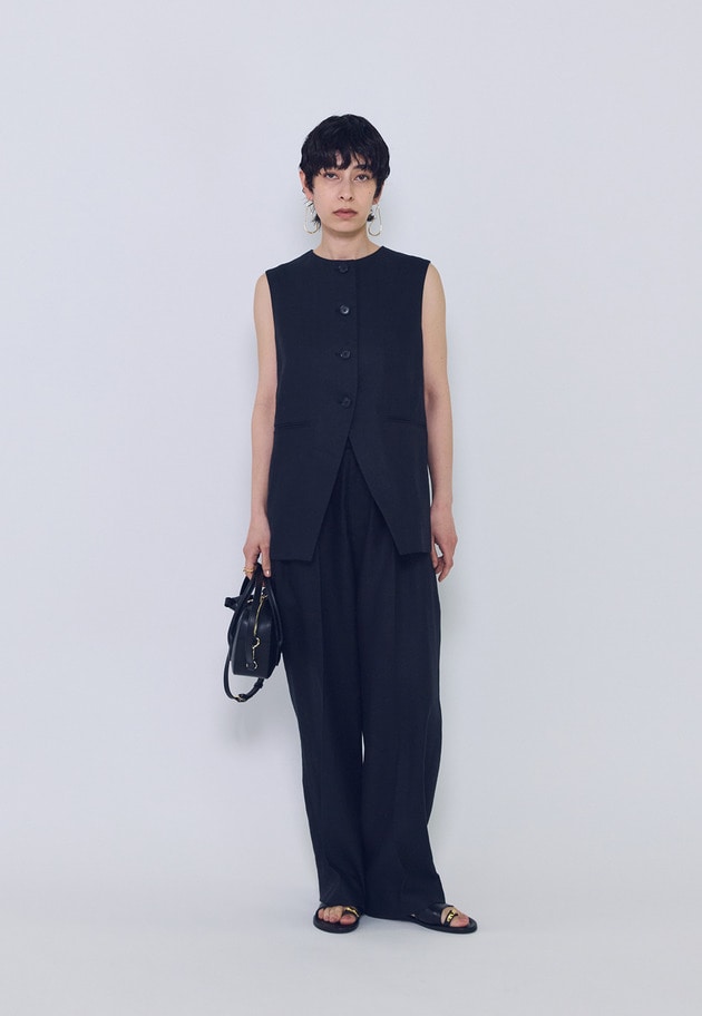 リネンペーパーへリンボングルカパンツ 詳細画像 Black 3