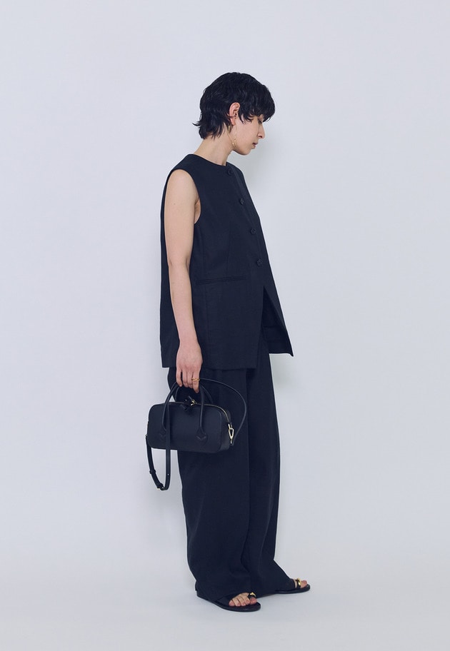 リネンペーパーへリンボングルカパンツ 詳細画像 Black 4