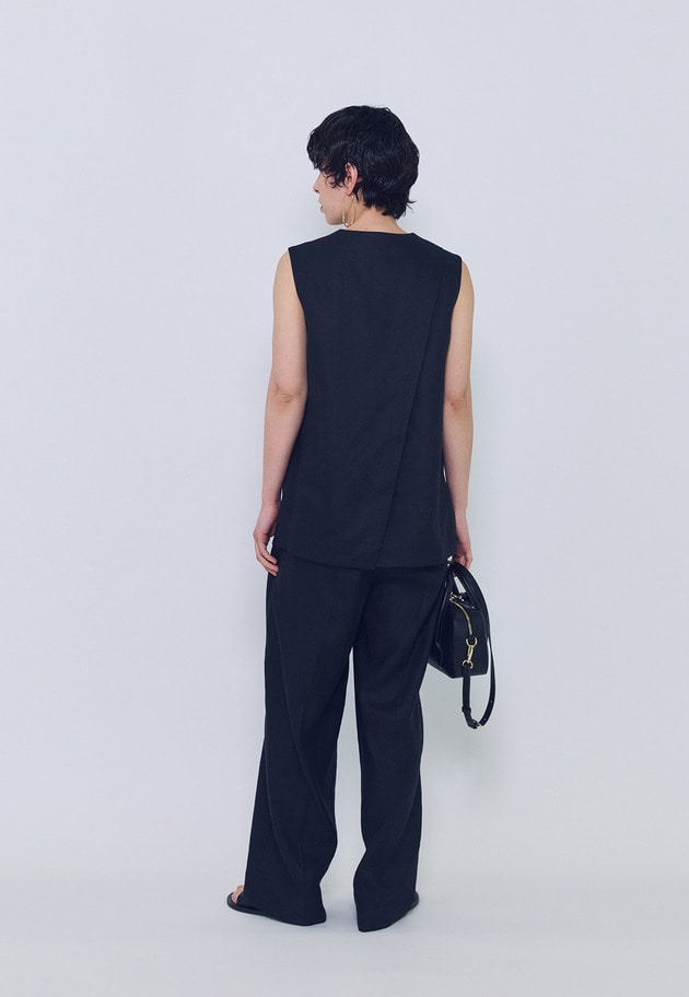 リネンペーパーへリンボングルカパンツ 詳細画像 Black 5