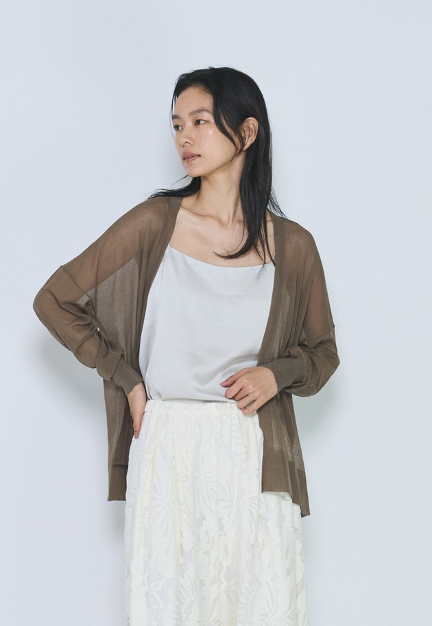 シアーラフカーディガン 詳細画像 Khaki 1