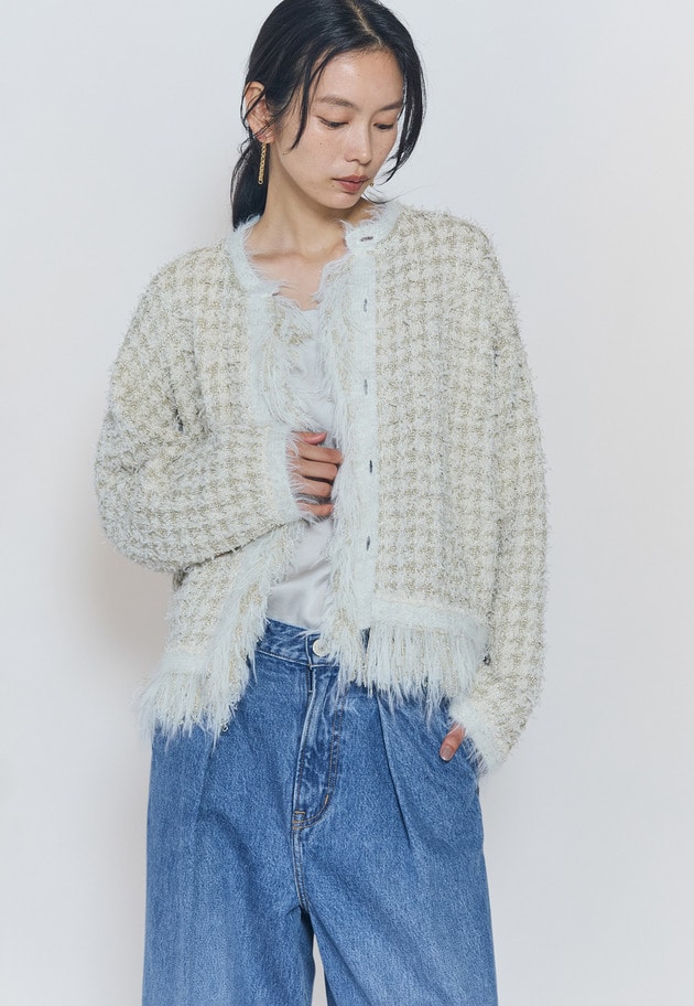 【予約・WEB限定カラーあり】"La Seine"ツイードニットジャケット 詳細画像 WEB限定Ivory 9