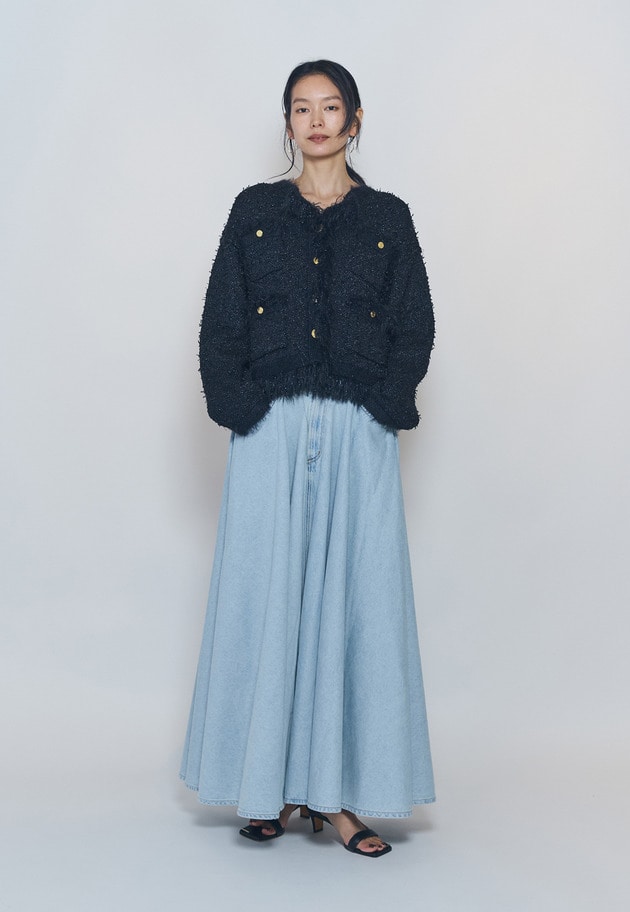 【予約・WEB限定カラーあり】"La Seine"ツイードニットジャケット 詳細画像 Navy 5