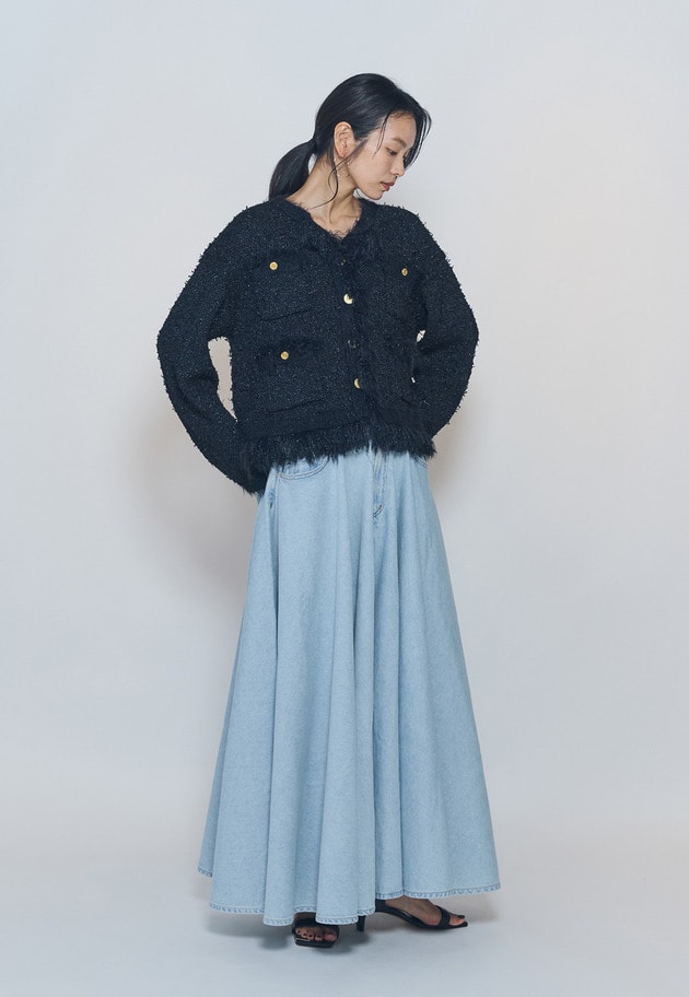 【予約・WEB限定カラーあり】"La Seine"ツイードニットジャケット 詳細画像 Navy 7