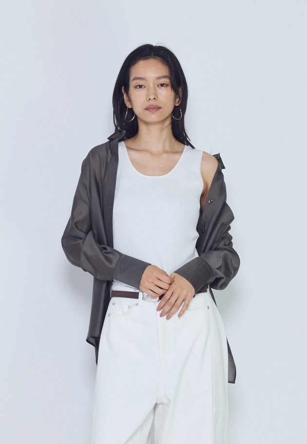 スクープネックリブニットタンクトップ 詳細画像 Offwhite 2