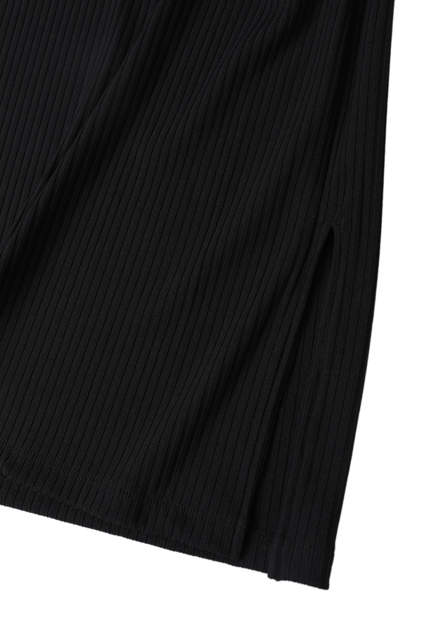 クリアーリブショルダータックノースリーブトップス 詳細画像 Black 11
