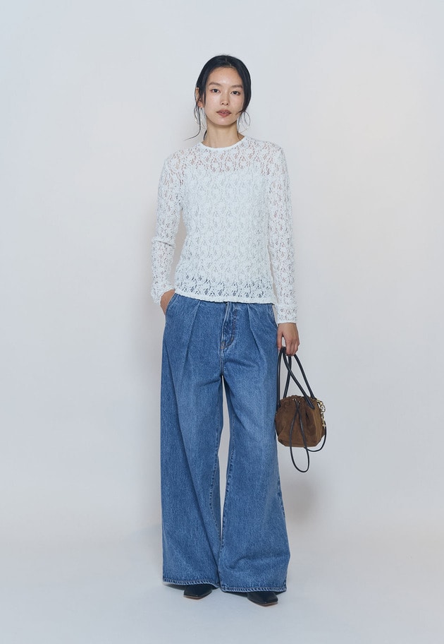 ストレッチレースプルオーバー 詳細画像 Offwhite 4