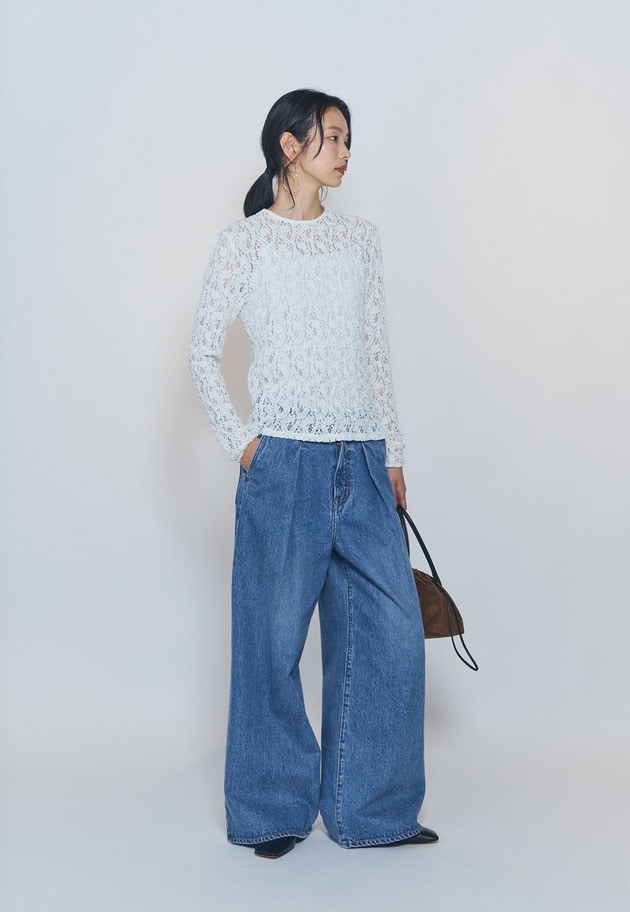 ストレッチレースプルオーバー 詳細画像 Offwhite 6
