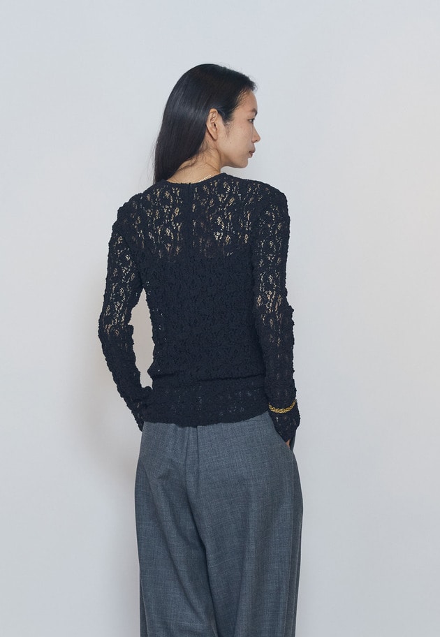 ストレッチレースプルオーバー 詳細画像 Black 3
