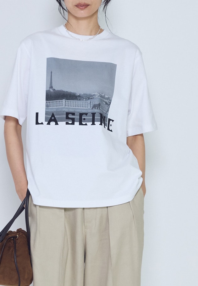 【予約】USコットン " SEINE"プリントTシャツ 詳細画像 Offwhite 4
