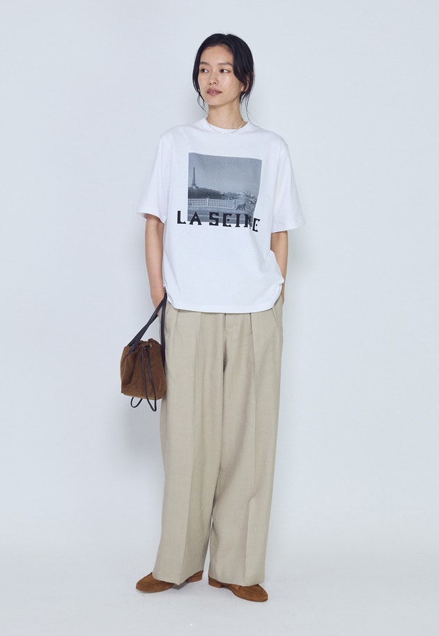 【予約】USコットン " SEINE"プリントTシャツ 詳細画像 Offwhite 6