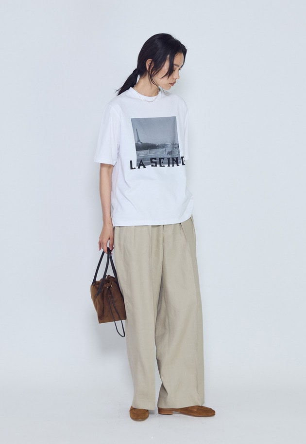 【予約】USコットン " SEINE"プリントTシャツ 詳細画像 Offwhite 7