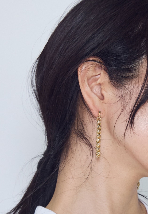 ＜SHUU（ シュウ）＞"玲 REI"チェーンピアス 詳細画像 Gold 1